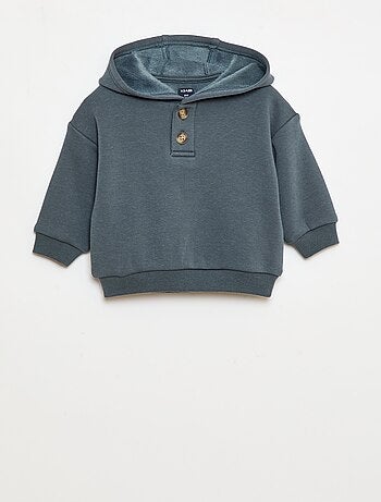 Sweat à capuche avec boutons et doublure chaude