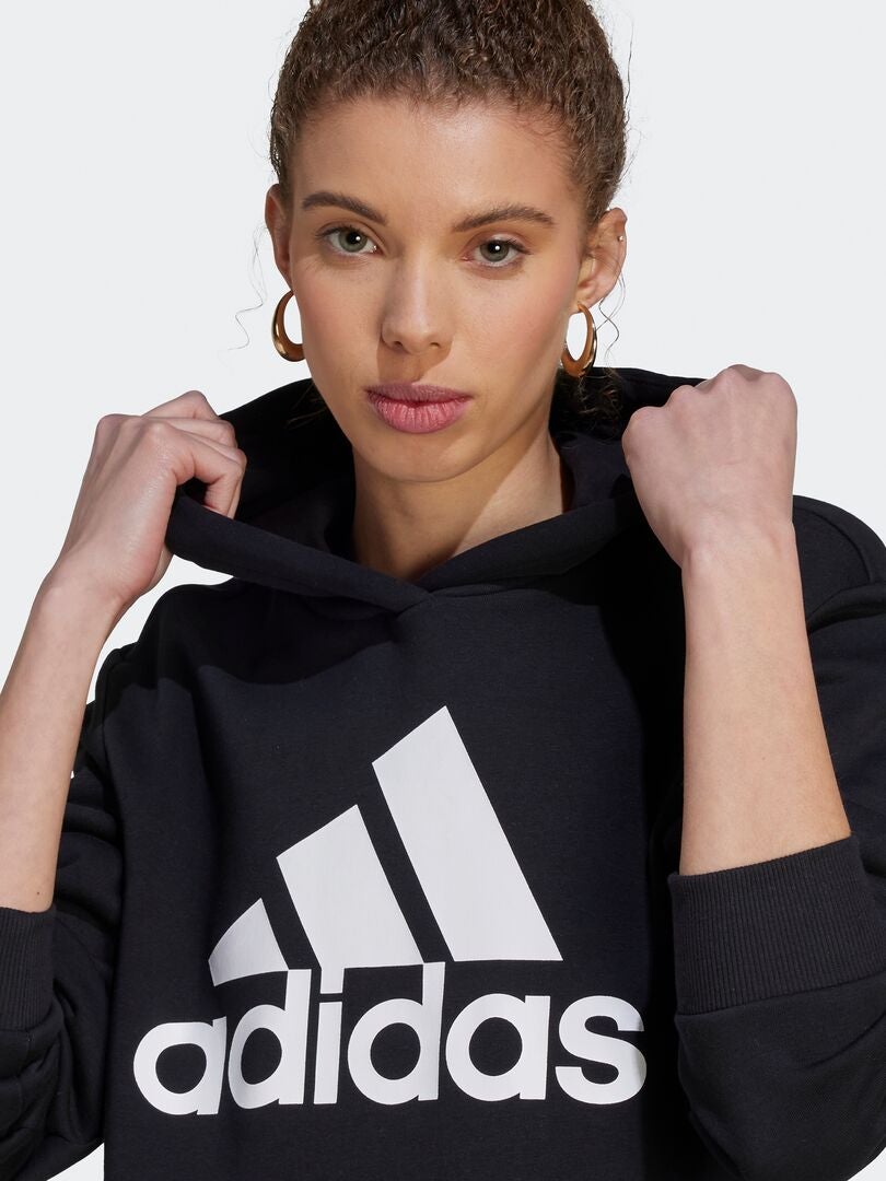 Sweat col rond gros logo trefoil devant noir Adidas Originals