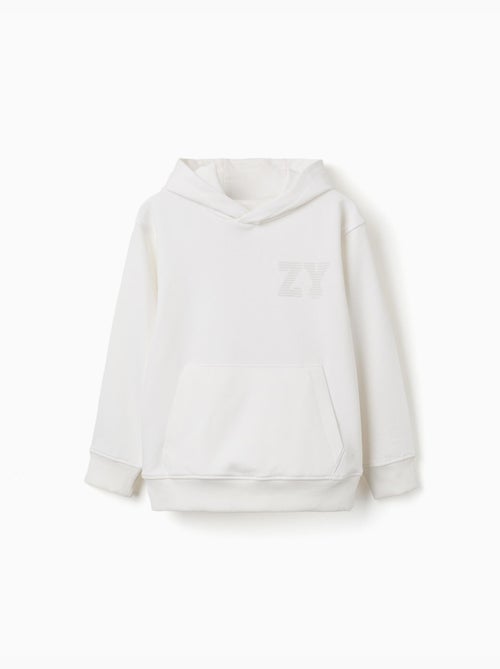 Sweat à capuche avec imprimé en relief zy - Kiabi Sweat à capuche avec imprimé en relief zy - Kiabi