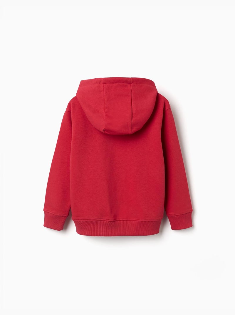 Sweat à capuche avec imprimé en relief ZY Rouge - Kiabi