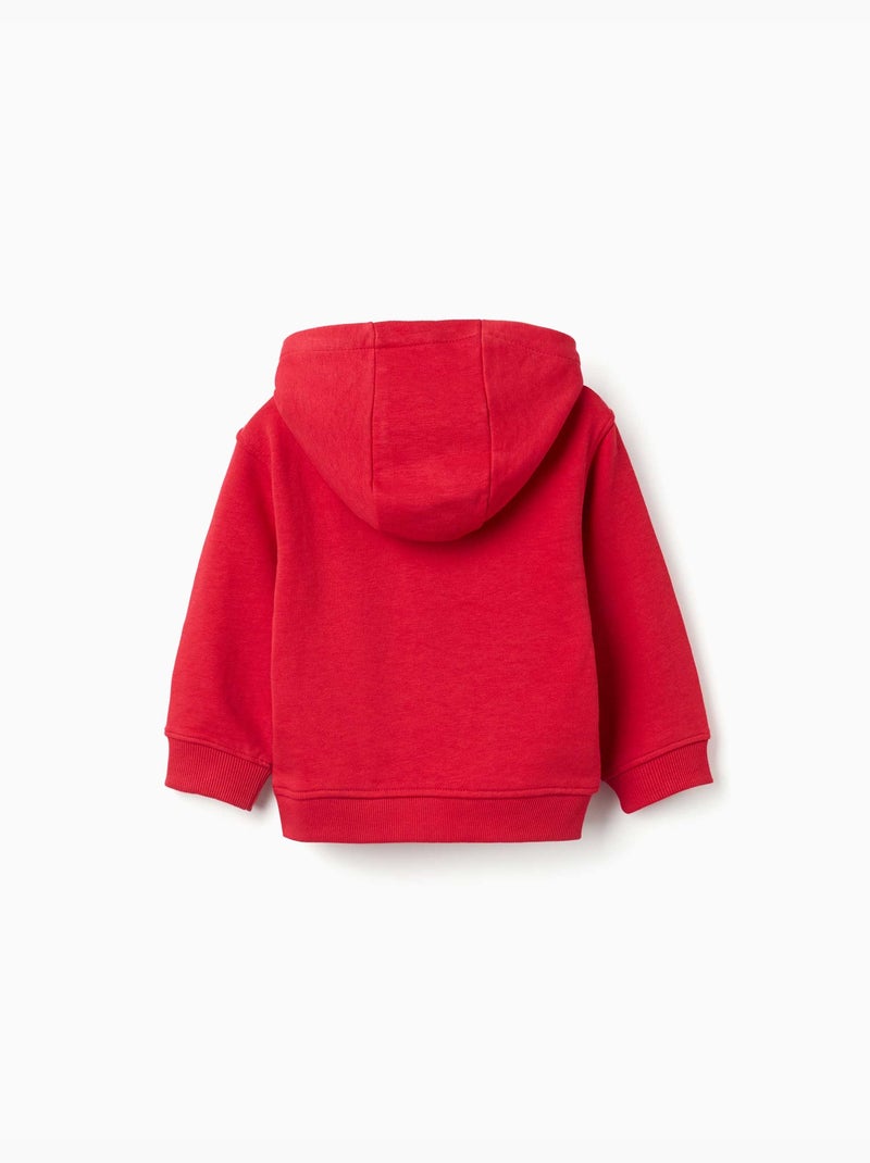 Sweat à capuche avec imprimé en relief ZY Rouge - Kiabi