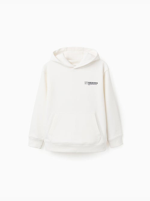 Sweat à capuche avec imprimé et poche à l'avant - Kiabi
