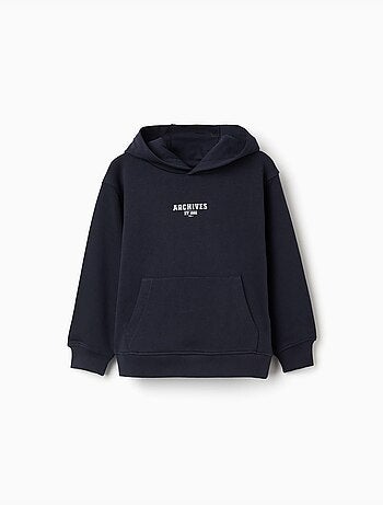 Sweat à capuche avec imprimé et poche à l'avant