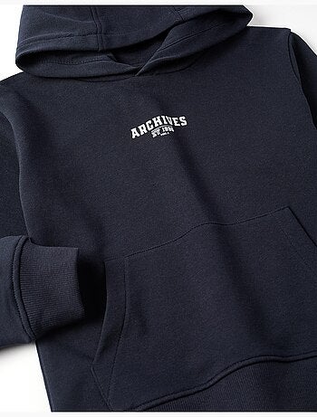 Sweat à capuche avec imprimé et poche à l'avant