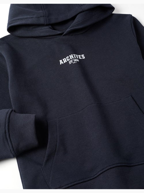 Sweat à capuche avec imprimé et poche à l'avant - Kiabi