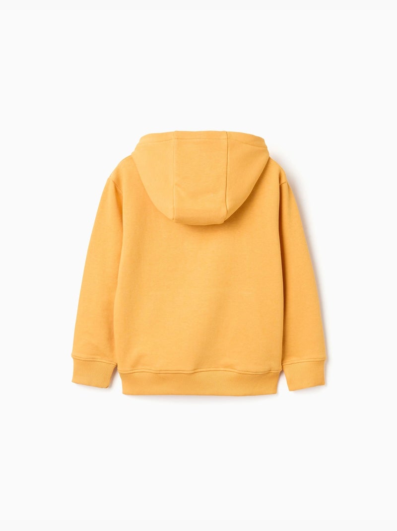 Sweat à capuche avec imprimé et poche à l'avant Jaune - Kiabi