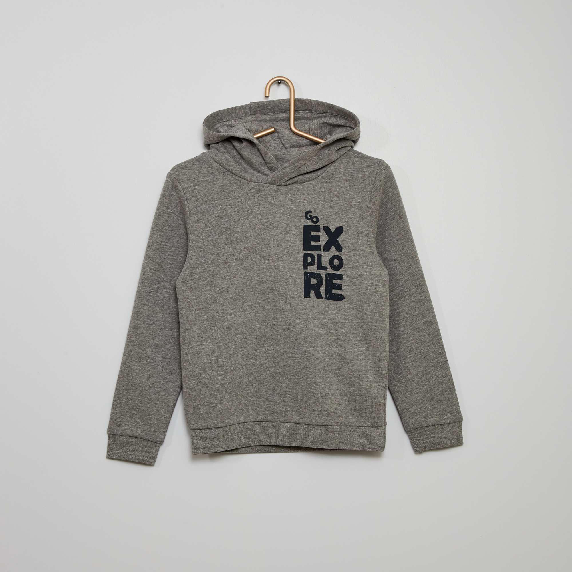 Sweat à capuche avec imprimé garçon - moutarde - Kiabi - 7,00€