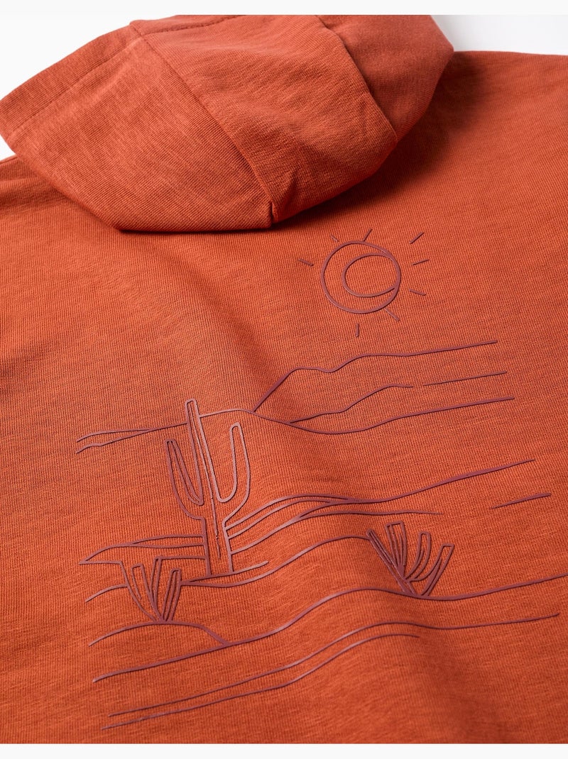 Sweat à capuche avec imprimés Work of Art Orange - Kiabi