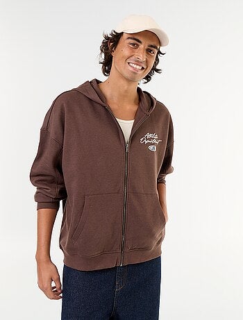 Sweat à capuche avec inscription recto verso