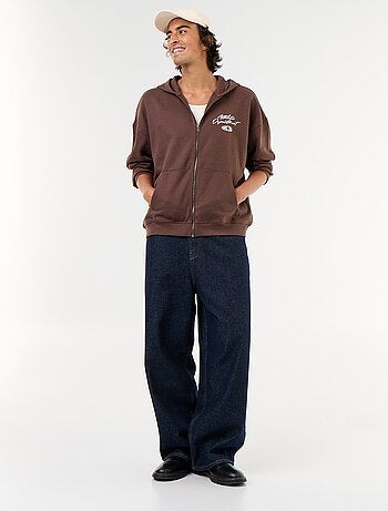 Sweat à capuche avec inscription recto verso