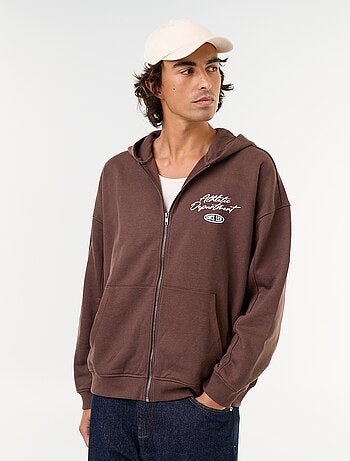 Sweat à capuche avec inscription recto verso