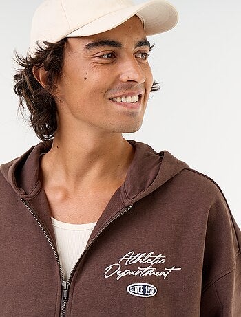 Sweat à capuche avec inscription recto verso