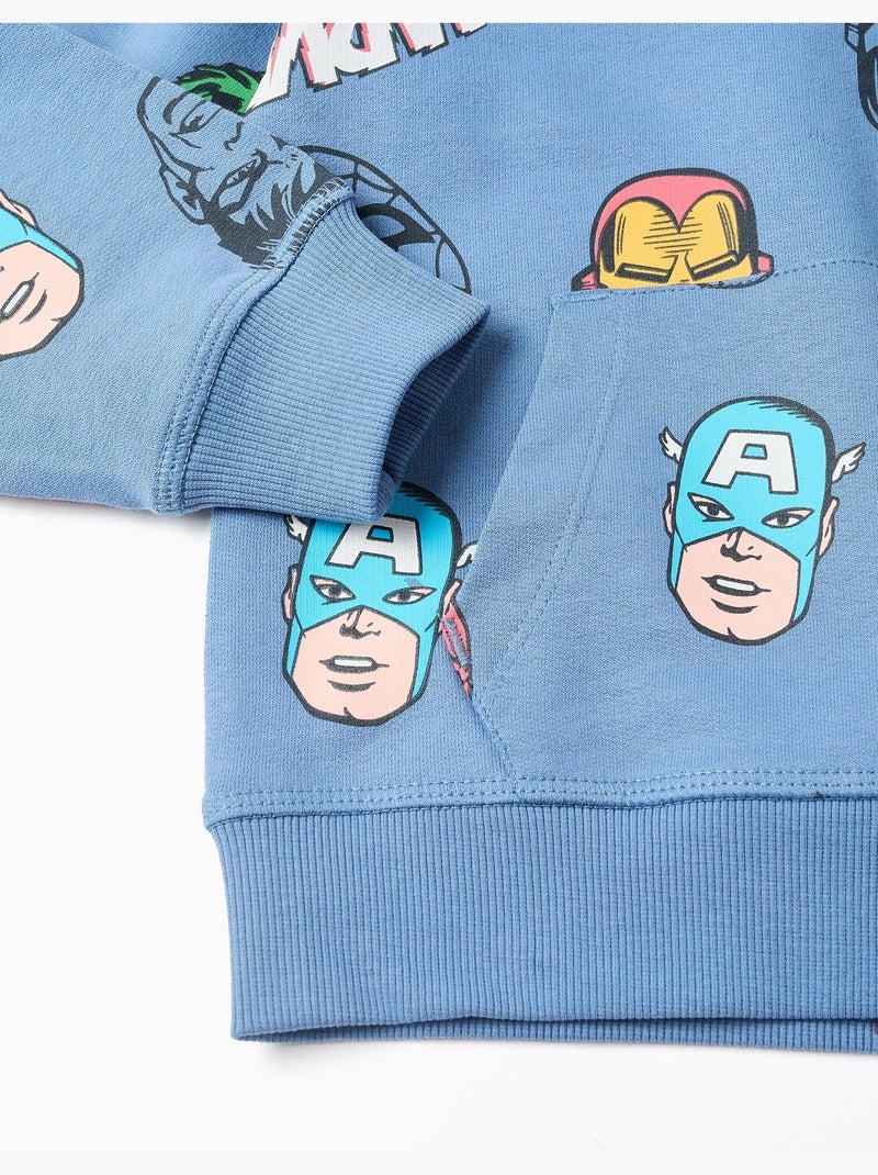 Sweat à capuche avec motif super-héros Marvel Bleu Bleu - Kiabi