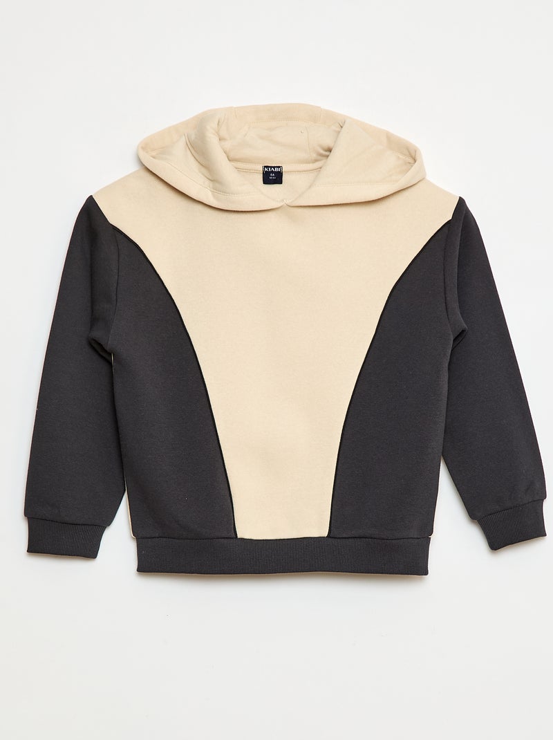 Sweat à capuche avec motifs Beige - Kiabi