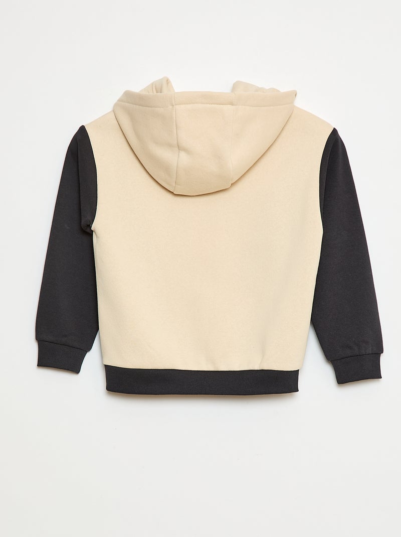 Sweat à capuche avec motifs Beige - Kiabi