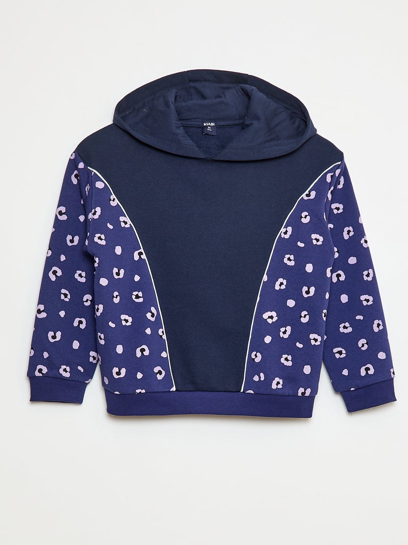 Sweat à capuche avec motifs Bleu - Kiabi