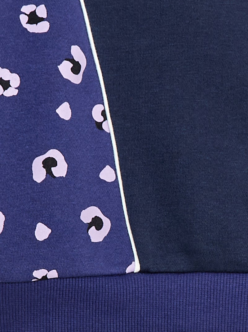 Sweat à capuche avec motifs Bleu - Kiabi