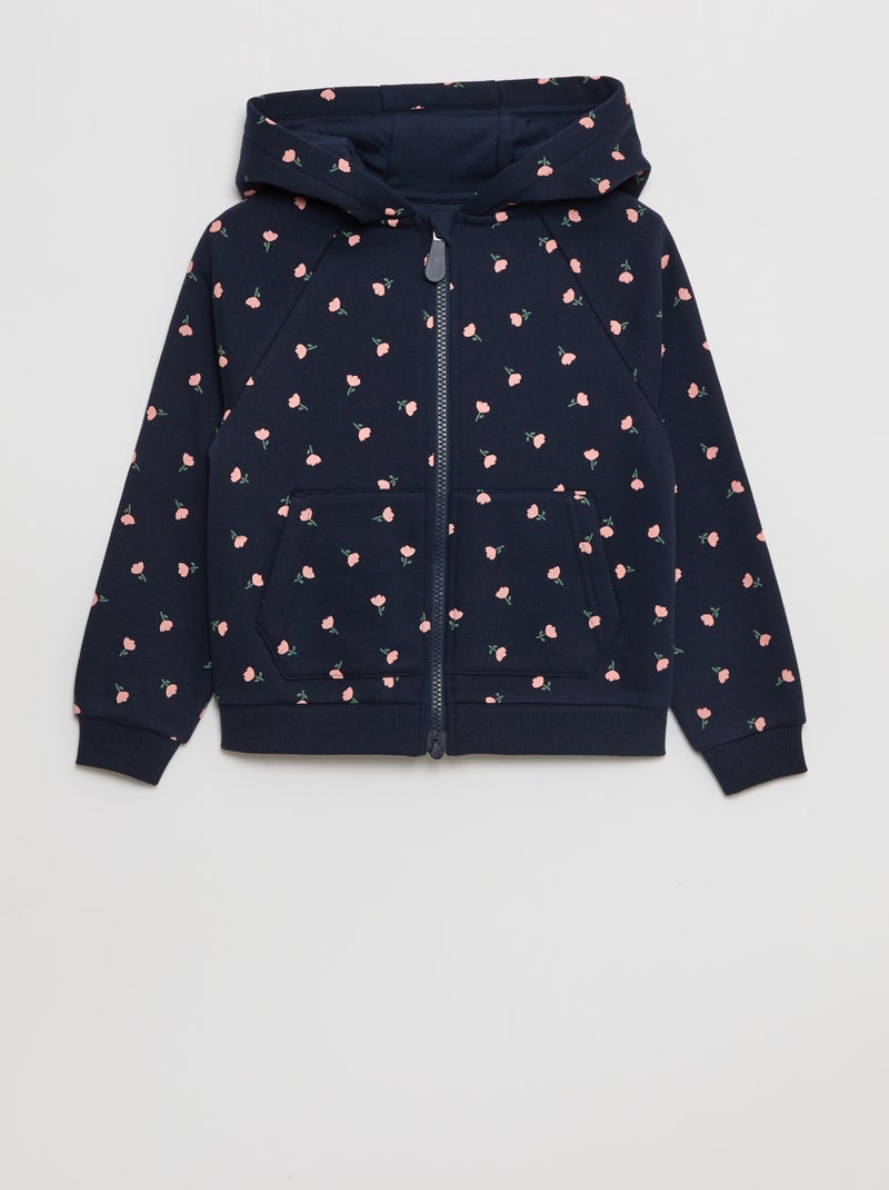 Sweat à capuche avec ouverture zippée et aimantée - So Easy Bleu - Kiabi