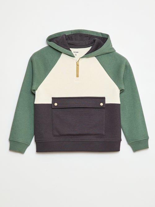 Sweat à capuche avec poche à rabat - So Easy - Kiabi