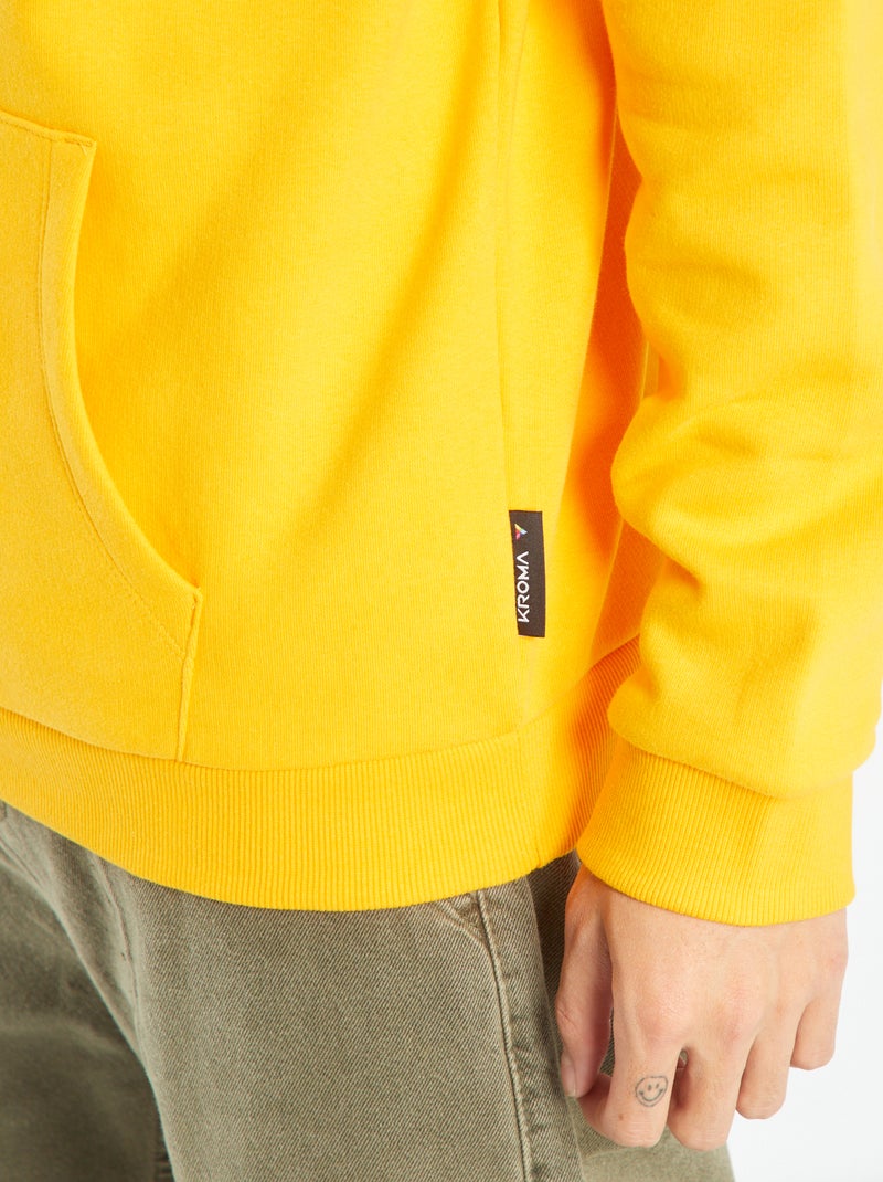 Sweat à capuche avec poche kangourou Jaune - Kiabi