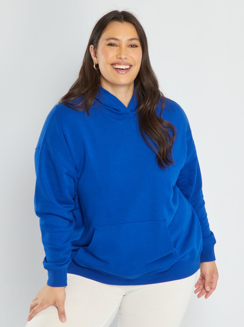 Sweat à capuche avec poche kangourou Marine - Kiabi