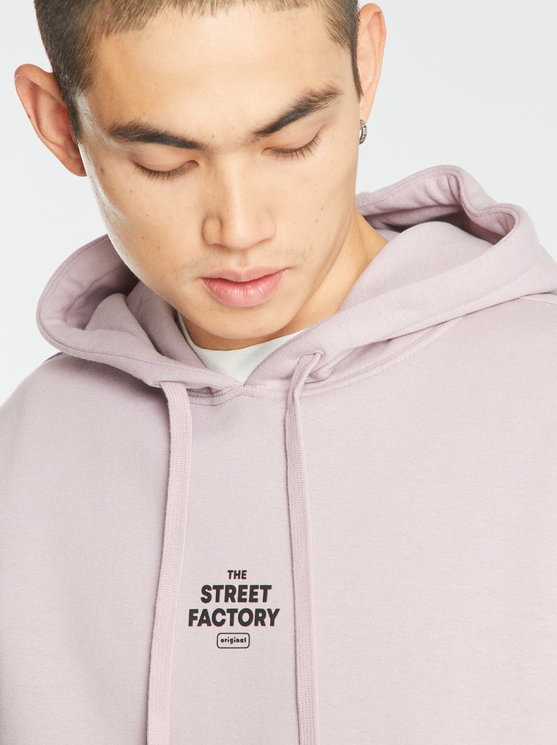 Sweat à capuche avec poche kangourou Mauve - Kiabi
