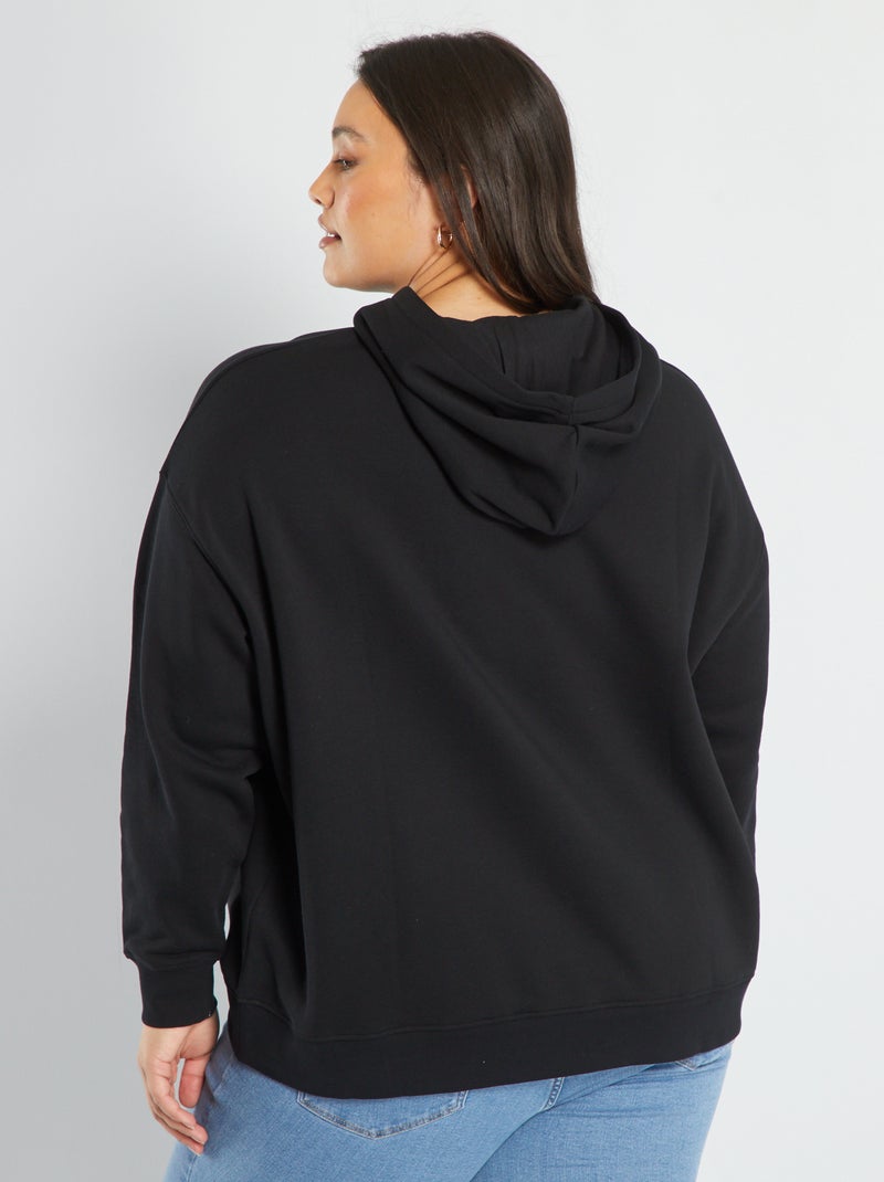 Sweat à capuche avec poche kangourou noir - Kiabi