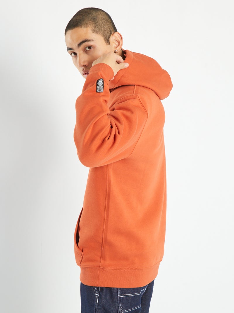 Sweat à capuche avec poche kangourou orange - Kiabi