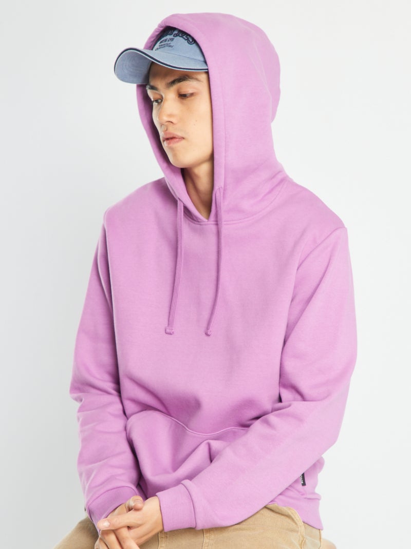 Sweat à capuche avec poche kangourou Rose - Kiabi