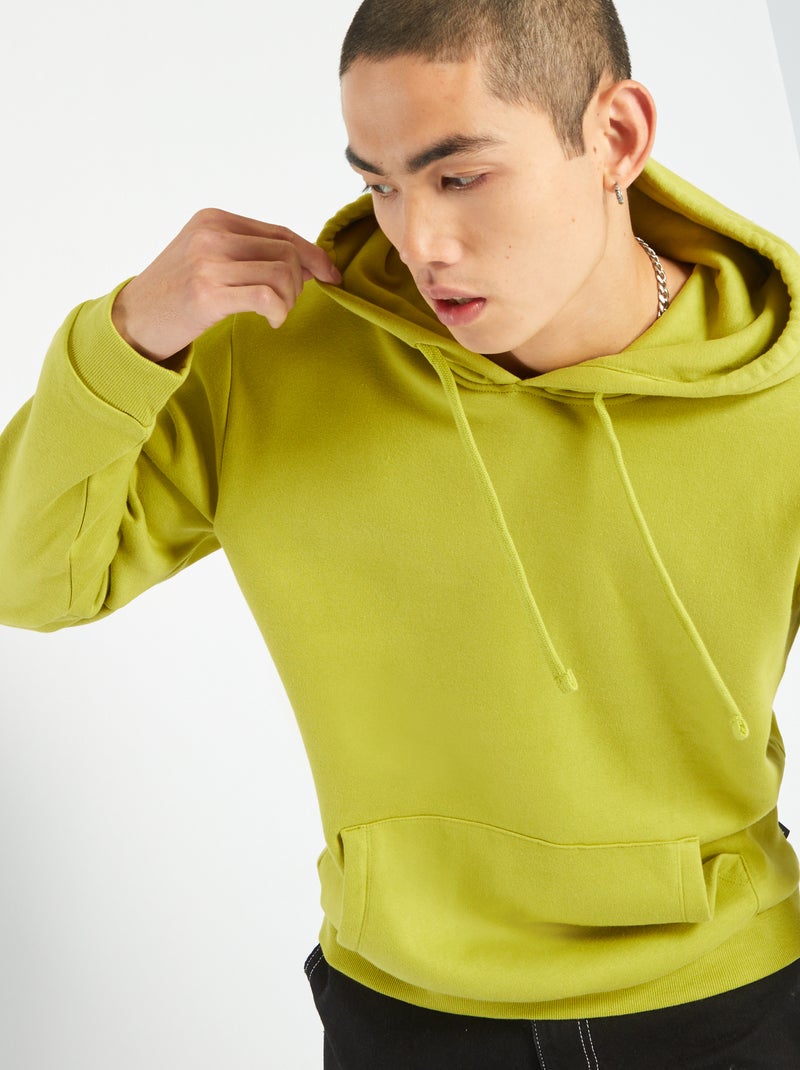 Sweat à capuche avec poche kangourou Vert - Kiabi