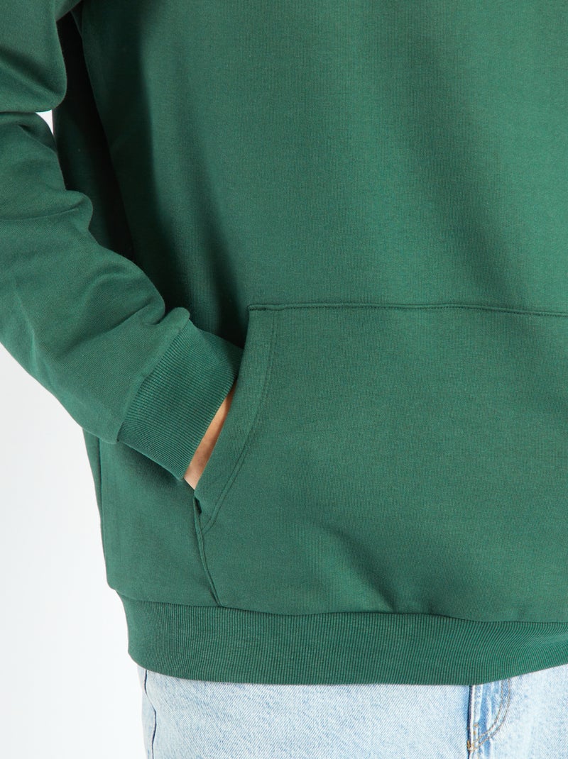 Sweat à capuche avec poche kangourou Vert sapin - Kiabi