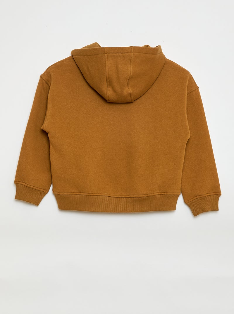 Sweat à capuche avec un imprimé en relief Jaune - Kiabi