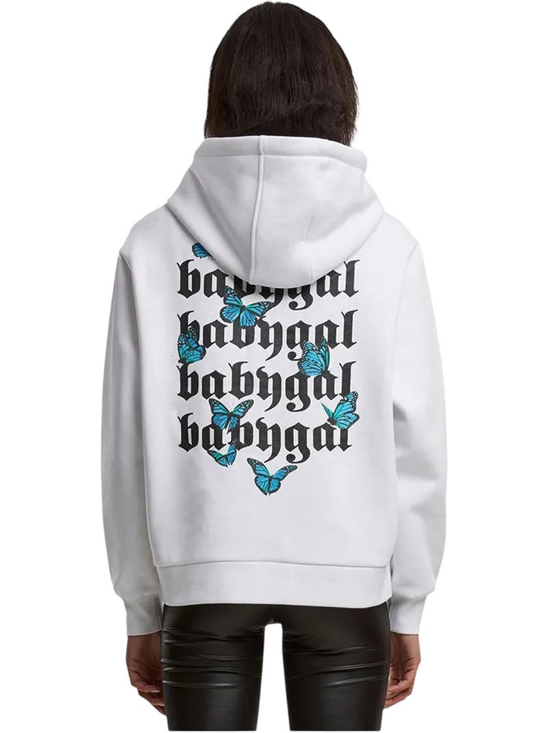 Sweat à capuche babygal - miss tee Blanc - Kiabi