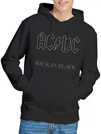 Sweat à capuche back in black - ac/dc