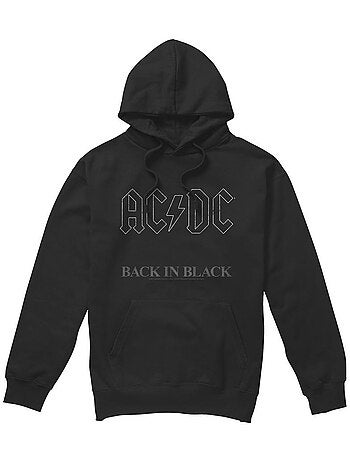 Sweat à capuche back in black - ac/dc