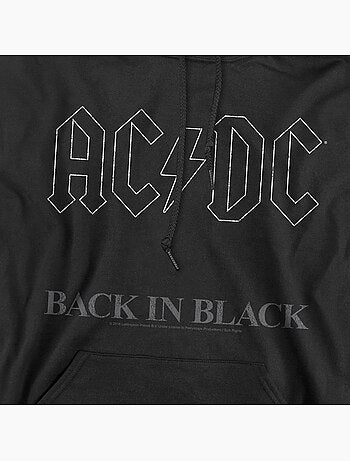 Sweat à capuche back in black - ac/dc