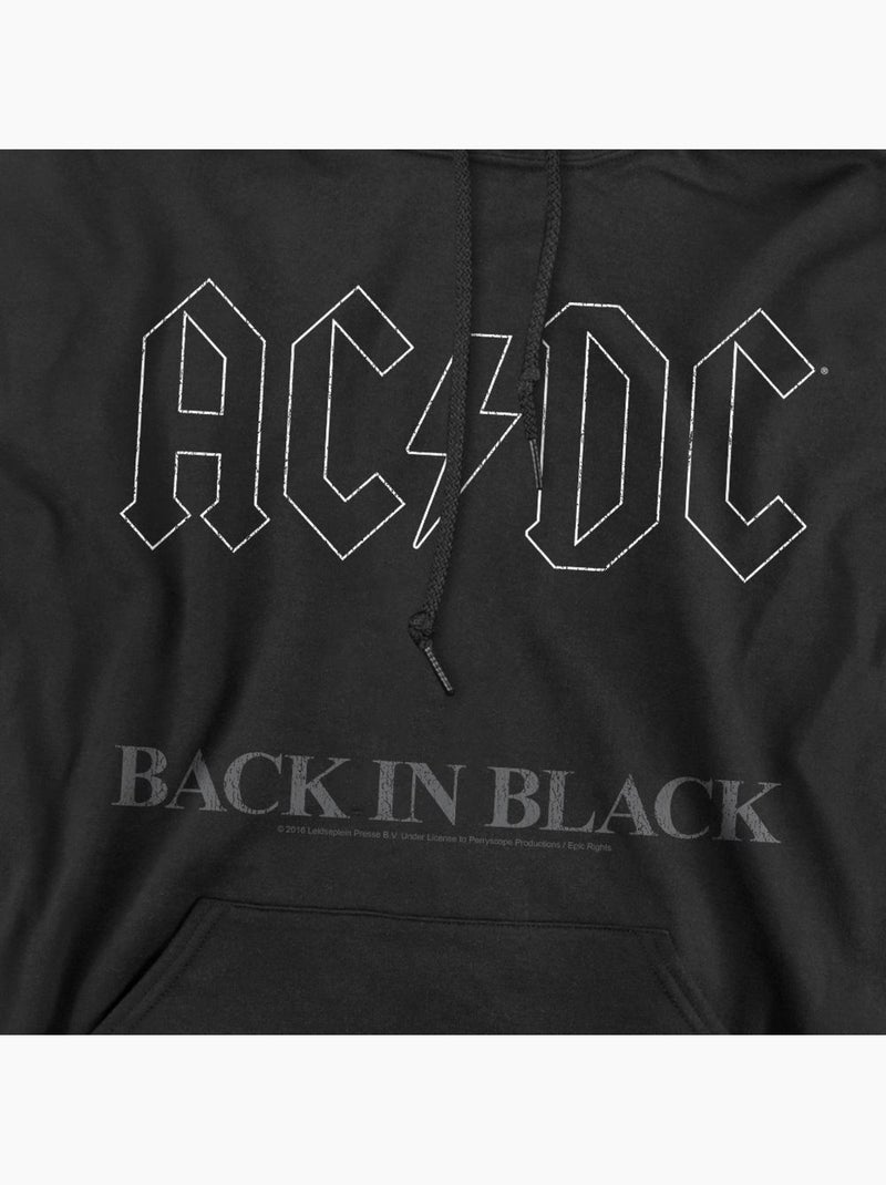 Sweat à capuche back in black - ac/dc Noir - Kiabi