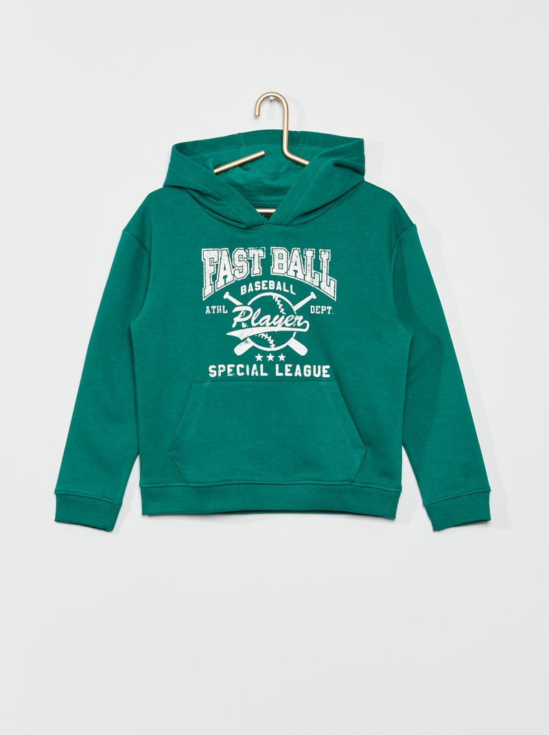 Sweat à capuche 'Baseball' Vert - Kiabi