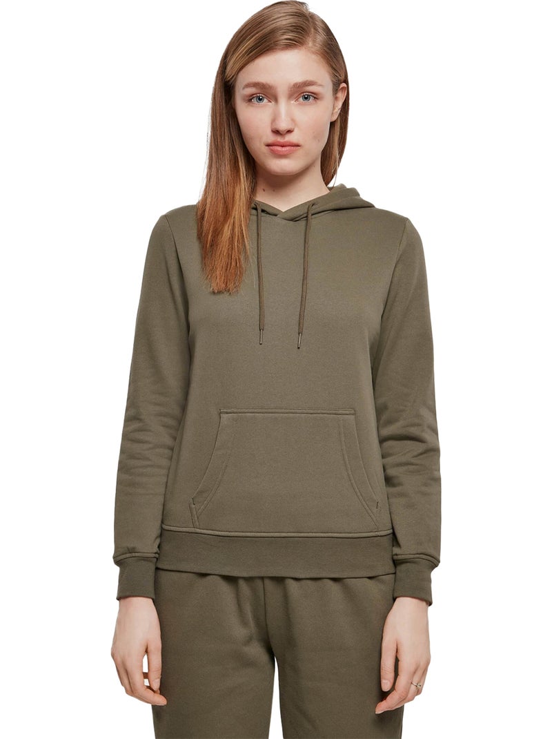 Sweat à capuche basic - build your brand Kaki - Kiabi