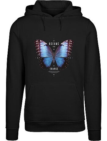 Sweat à capuche become the change butterfly - mister tee
