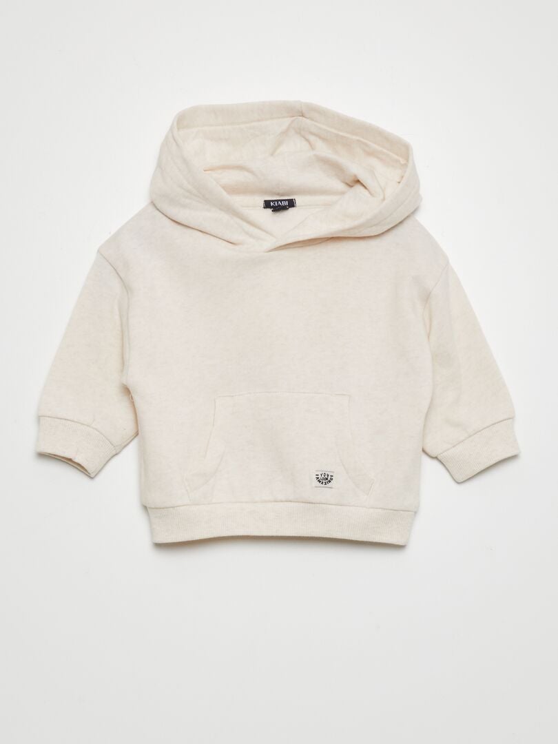 Sweat à capuche molleton épais - Beige - Kiabi - 10.00€