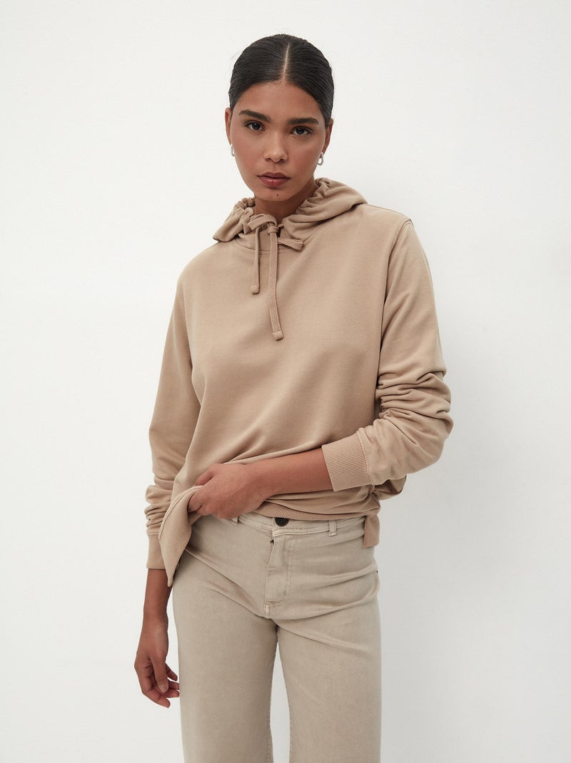 Sweat à capuche Beige - Kiabi