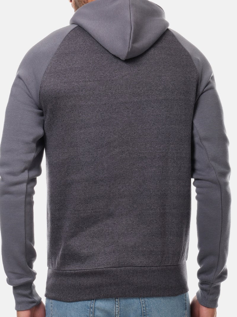 Sweat à capuche bi-color Gris - Kiabi