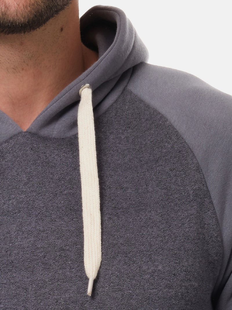 Sweat à capuche bi-color Gris - Kiabi