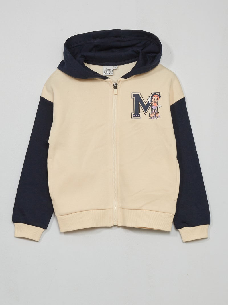 Sweat à capuche bicolore 'Minnie Mouse' Beige/marine - Kiabi