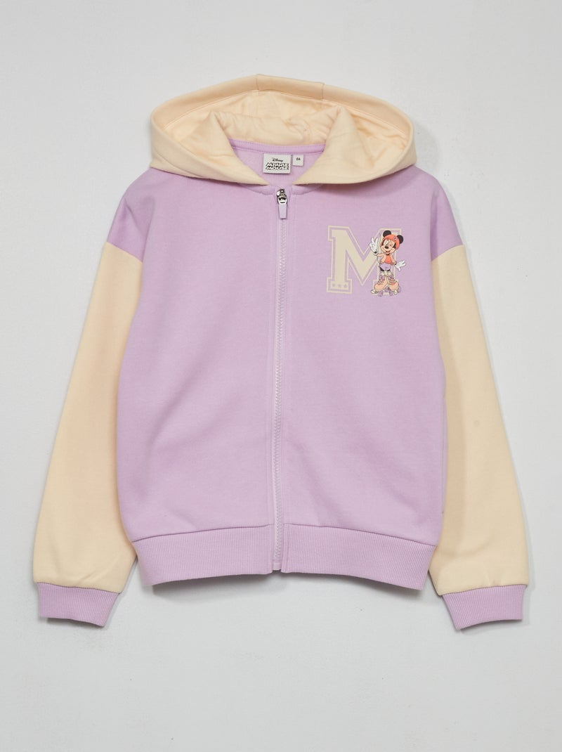 Sweat à capuche bicolore 'Minnie Mouse' Violet - Kiabi