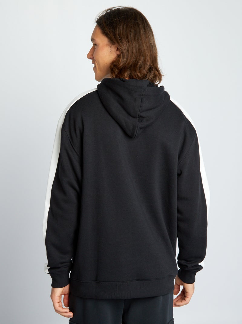 Sweat à capuche bicolore noir - Kiabi