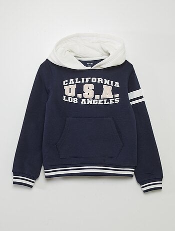 Sweat à capuche bicolore style américain