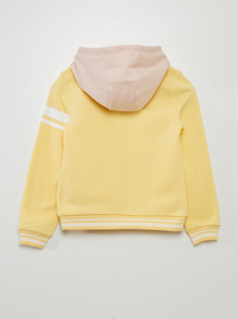 Sweat à capuche bicolore style américain Jaune - Kiabi