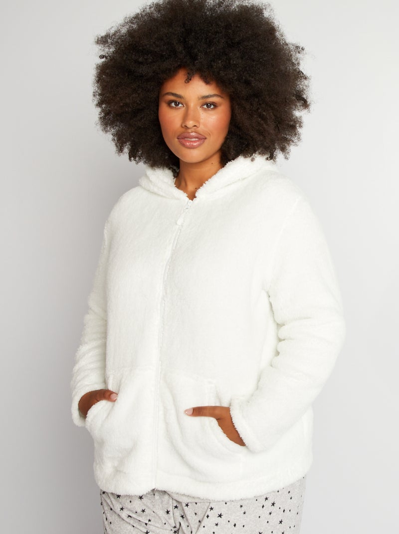 Sweat à capuche blanc - Kiabi